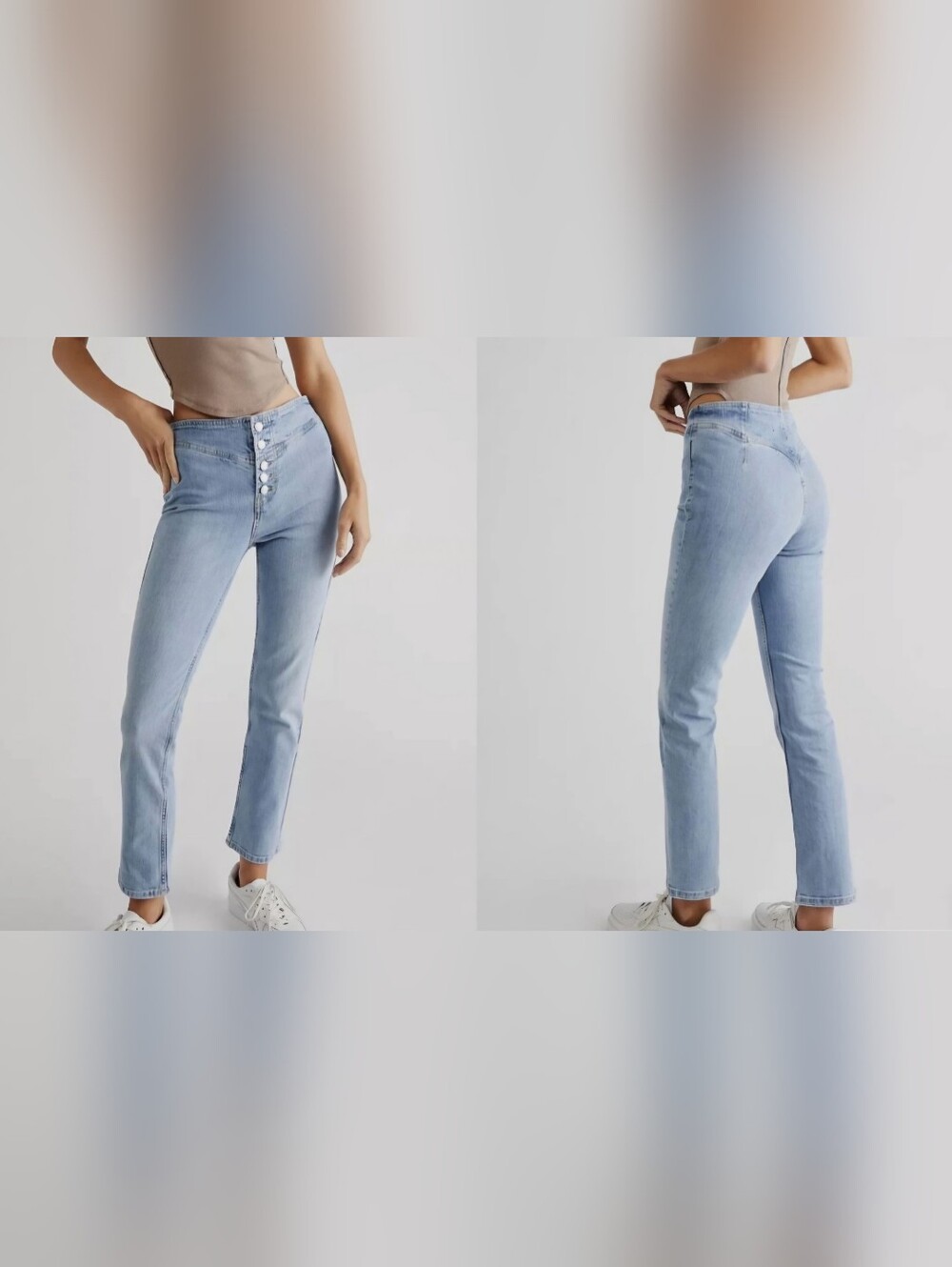 We The Free Tex Slim-straight Coastal Western High Rise Light wash Jeans Size 25